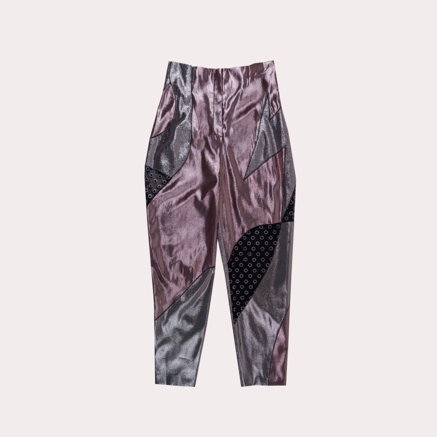 Clothing ALBERTA FERRETTI | Alberta Ferretti-Metallic High-Waisted Trousers