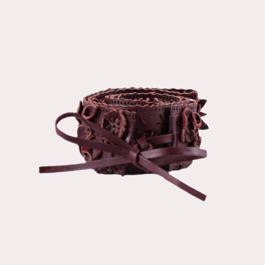 Accessories ETRO | Tie Leather Belt With Floral Embellishments