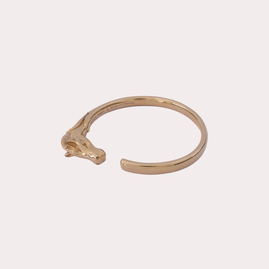 Vintage HERMES | Hermes-Horse Head Gold Bangle