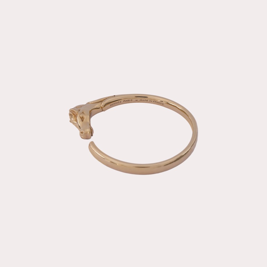 Vintage HERMES | Hermes-Horse Head Gold Bangle