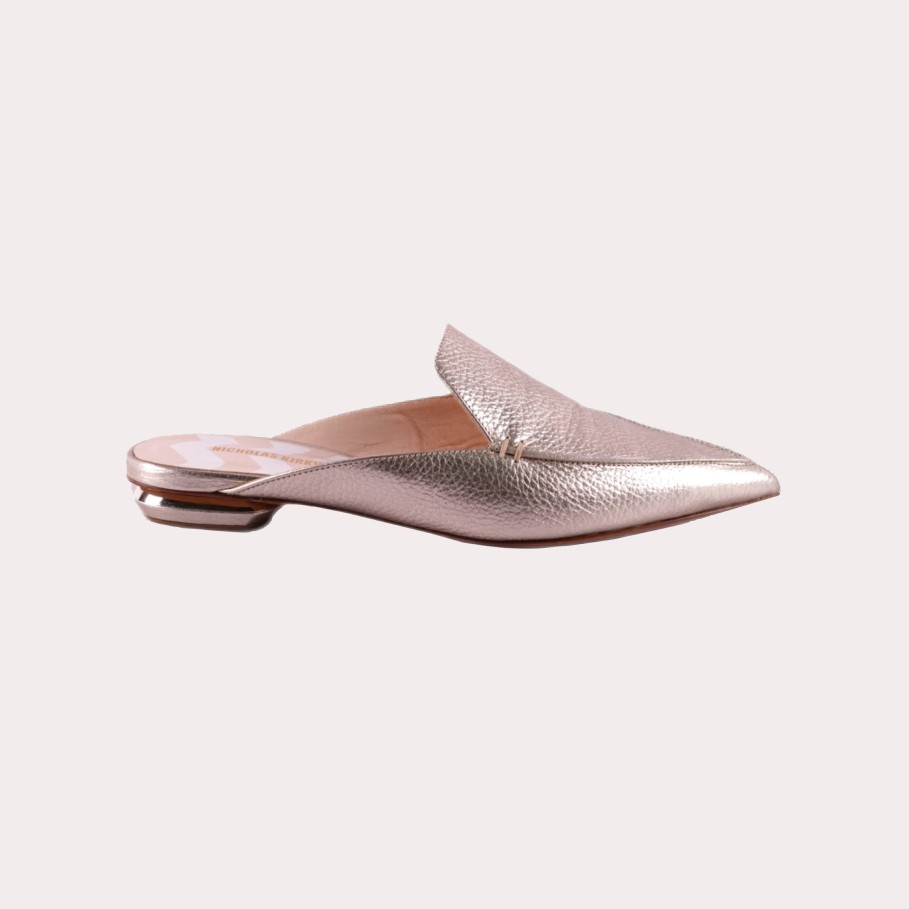 Shoes NICHOLAS KIRKWOOD | Nicholas Kirkwood-Gold Beya Leather Mules