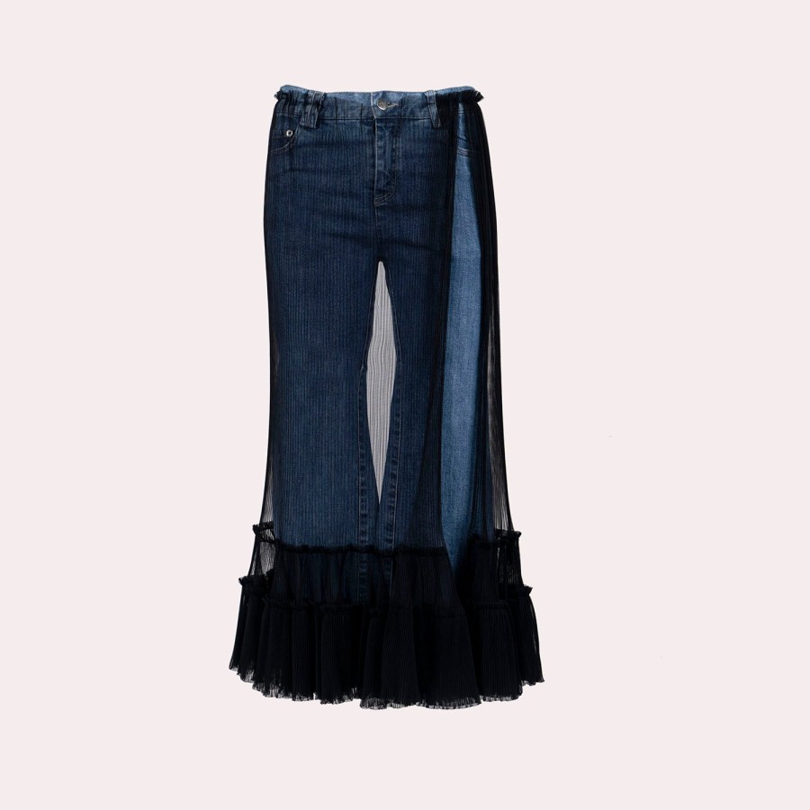 Clothing ACT N1 | Act N1-Jeans With Sheer Skirt