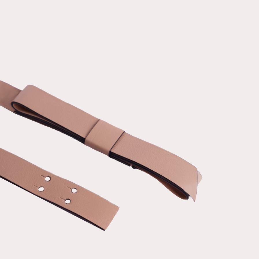 Accessories MARNI | Slim Leather Belt With Ribbon Detail