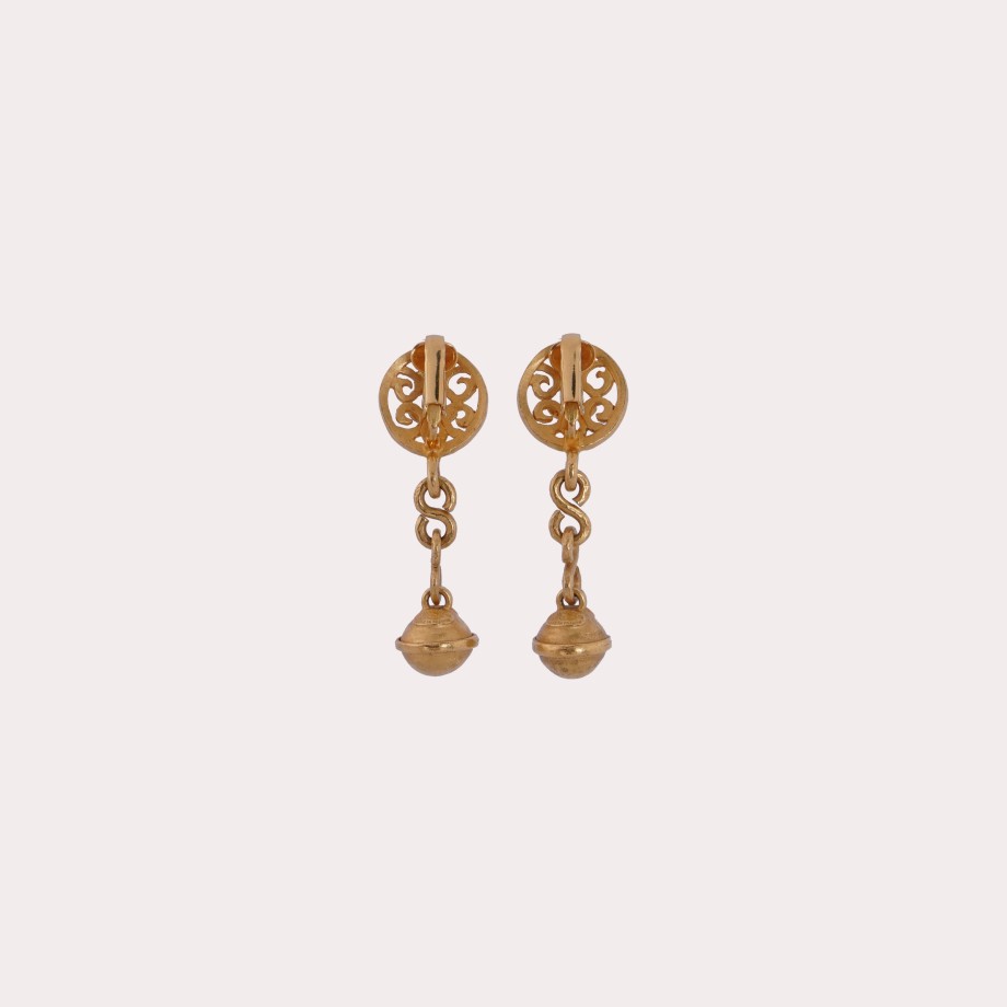 Vintage CHANEL | Chanel-Gold Plated Mixed Metal Earrings