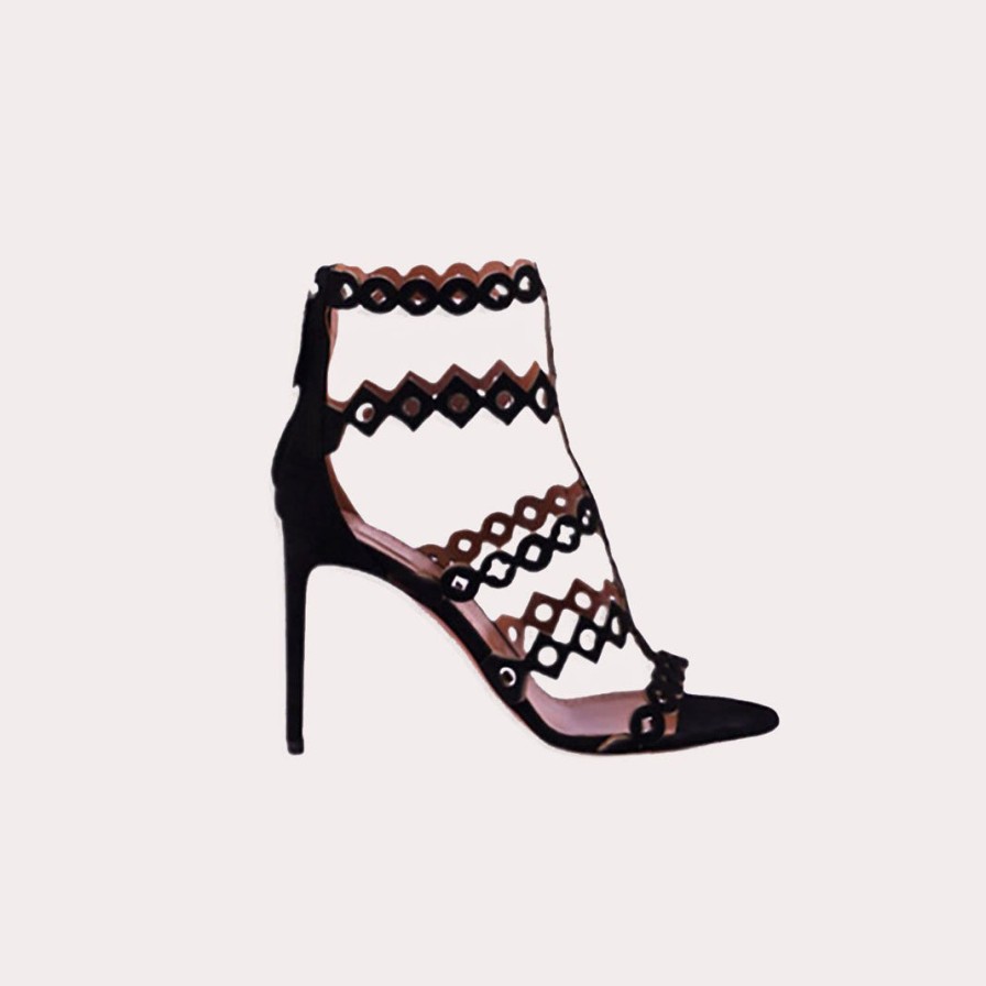 Shoes ALAIA | Alaia-Laser-Cut Suede Sandals