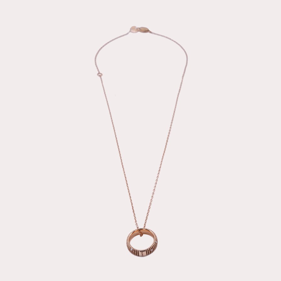 Accessories DAMIANI | Damiani-Metropolitan 18K Rose Gold And Diamond Ring Pendant Necklace