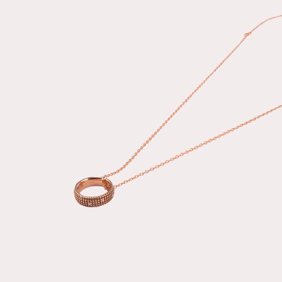 Accessories DAMIANI | Damiani-Metropolitan 18K Rose Gold And Diamond Ring Pendant Necklace