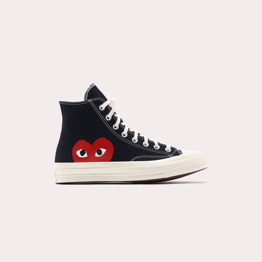 Mens PLAY COMME DES GARCONS | Comme Des Garcons Play X Converse-Heart-And-Eyes High Top Chuck 70 Sneakers