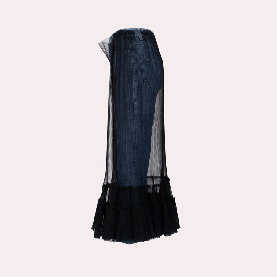 Clothing ACT N1 | Act N1-Jeans With Sheer Skirt