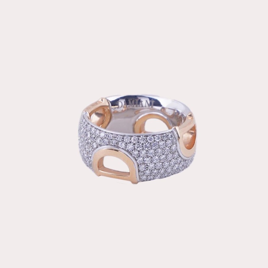 Jewelry DAMIANI | Damiani-White Gold Ring With Rose Gold And White Diamond