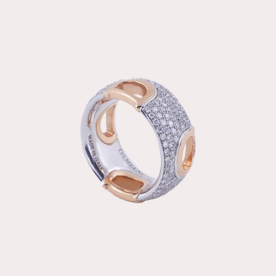 Jewelry DAMIANI | Damiani-White Gold Ring With Rose Gold And White Diamond