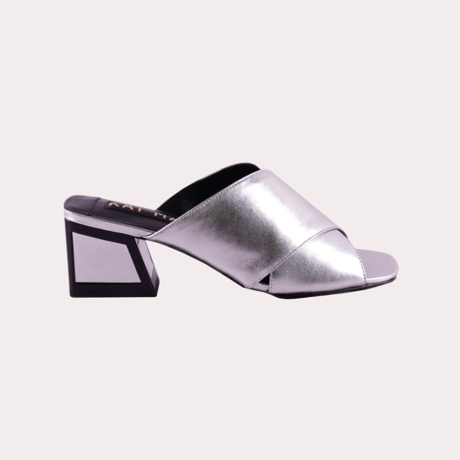 Shoes KAT MACONIE | Kat Maconie-Silver Heeled Mules