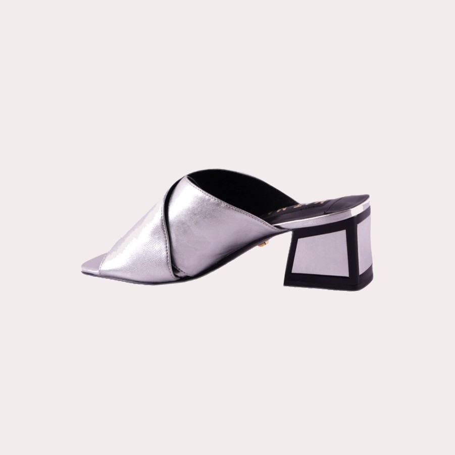 Shoes KAT MACONIE | Kat Maconie-Silver Heeled Mules