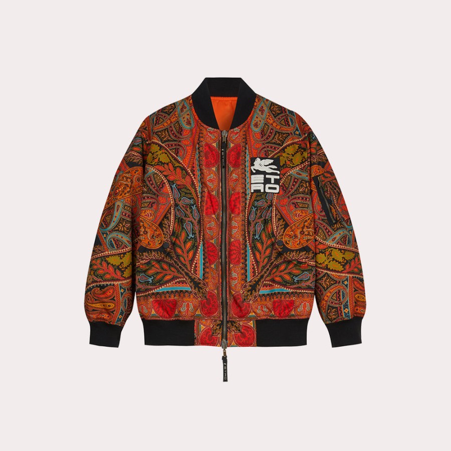 Clothing ETRO | Etro-Patterned Zip-Up Bomber Jacket