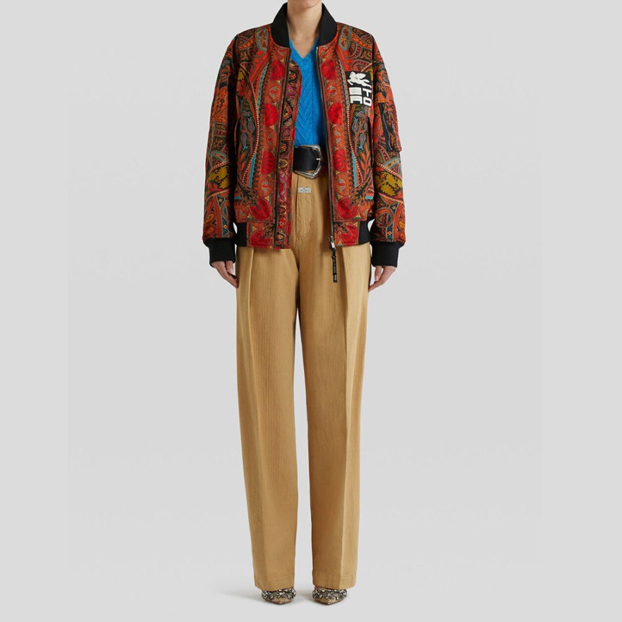 Clothing ETRO | Etro-Patterned Zip-Up Bomber Jacket