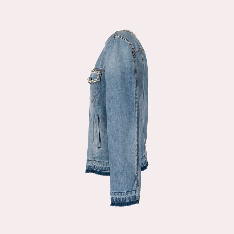 Clothing ERMANNO SCERVINO | Ermanno Scervino-Embellished Denim Jacket