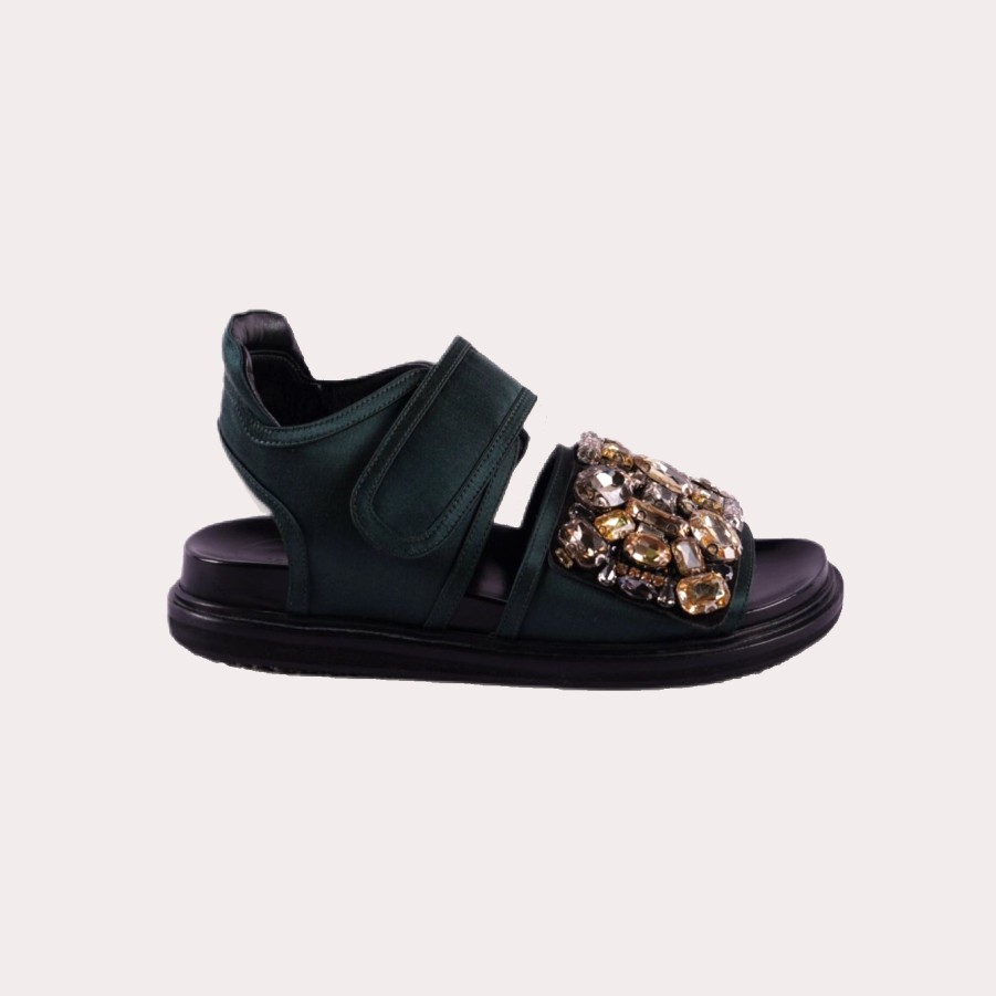 Shoes MARNI | Marni-Green Embellished Sandals