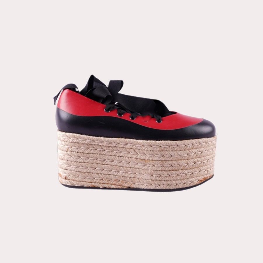 Shoes MARNI | Marni- Leather Espadrille Flatform Loafers