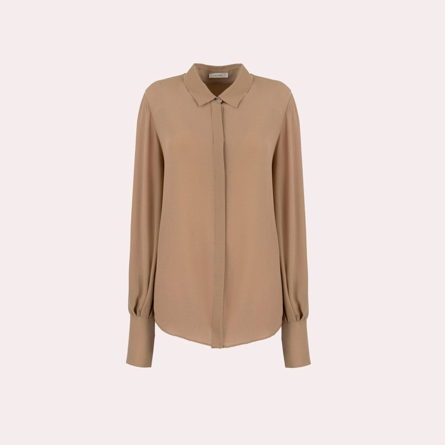 Clothing THE ROW | The Row-Long Sleeve Silk Shirt