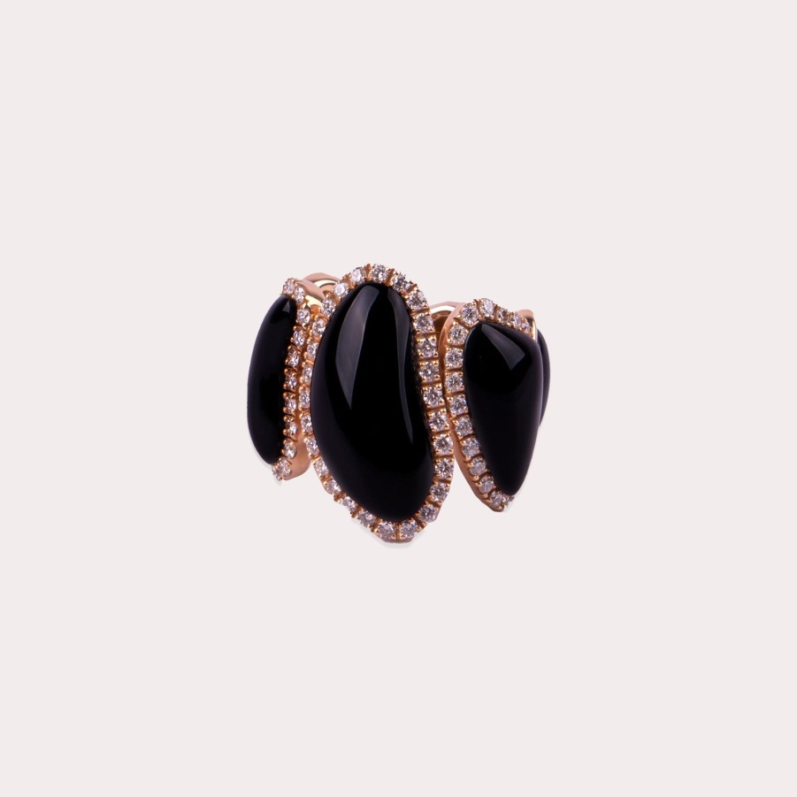 Jewelry CHANTECLER | Chantecler-Black Onyx And Diamond Ring