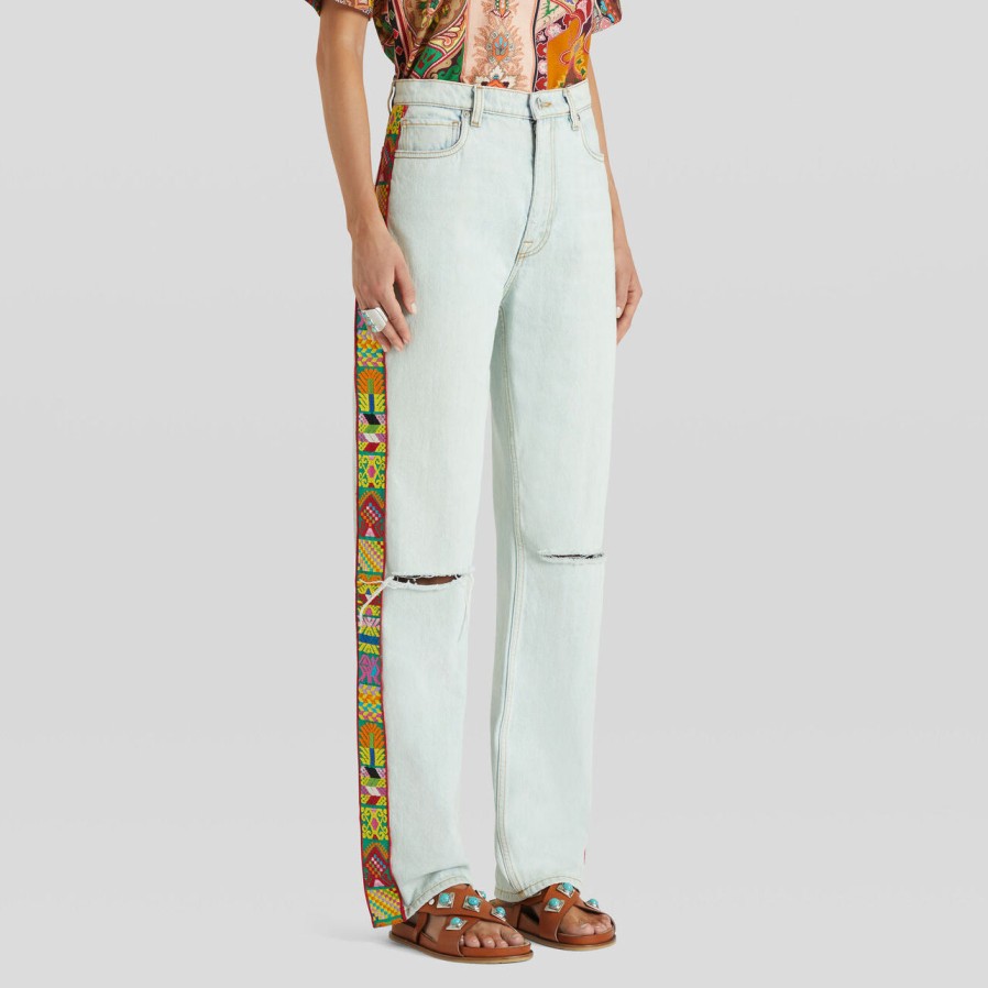 Clothing ETRO | Etro-Ribbon Side-Tape Wide-Leg Jeans