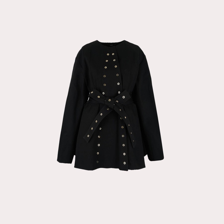 Clothing ELLERY | Ellery-Eyelet Detail Belted Jacket