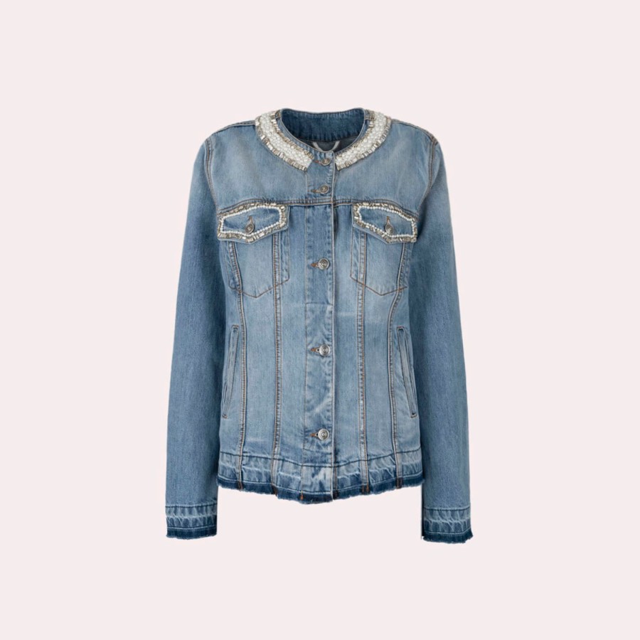 Clothing ERMANNO SCERVINO | Ermanno Scervino-Embellished Denim Jacket