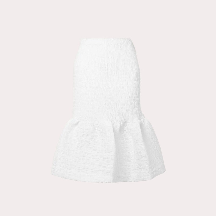 Clothing DRIES VAN NOTEN | Dries Van Noten-Shirred Poplin Flounce Midi Skirt