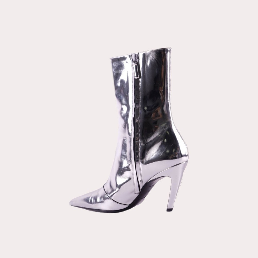 Shoes BALENCIAGA | Balenciaga-Silver Pointed Boots