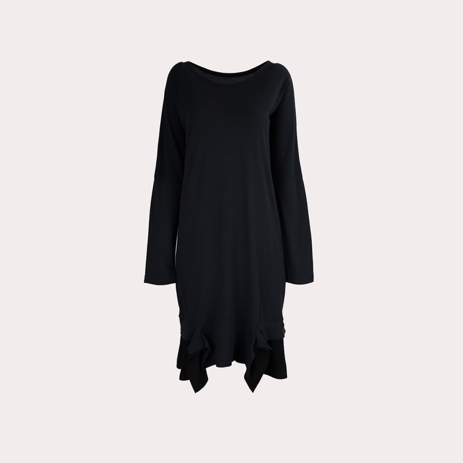 Clothing Y'S | Y'S-Layered Ruffle Hem Sweater Dress