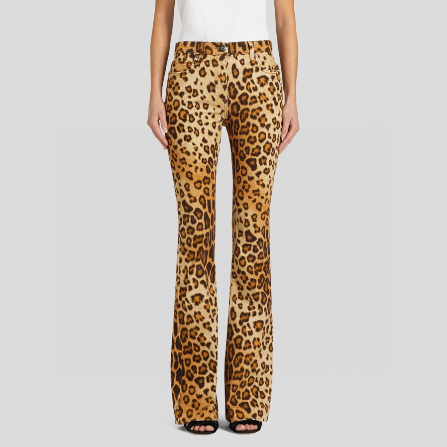 Clothing ETRO | Etro-Leopard-Print Flared Jeans