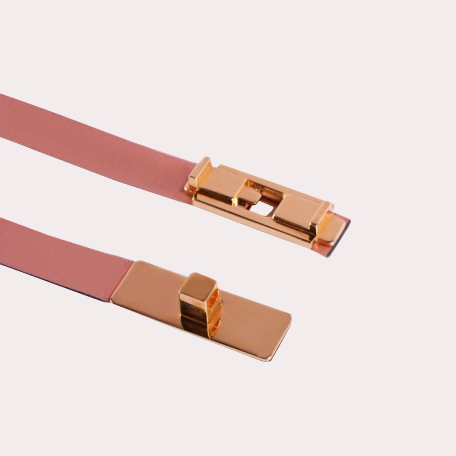 Accessories MARNI | Slim Leather Belt With Gold Details