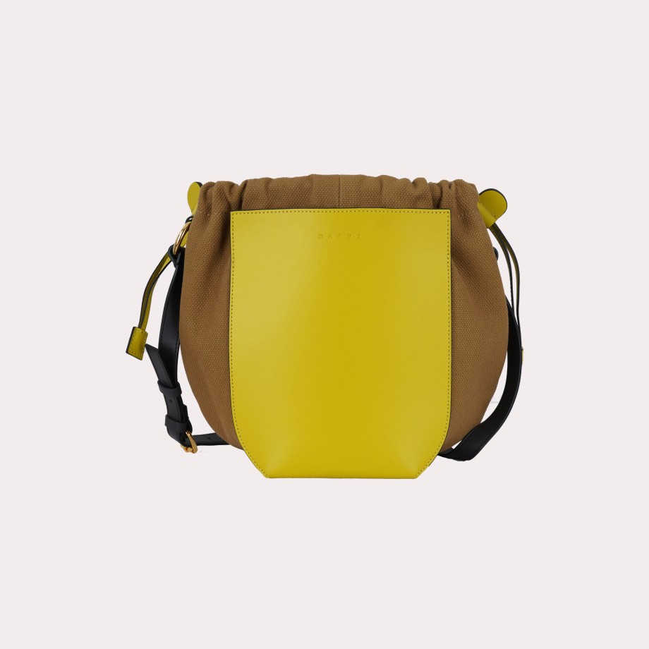 Bags MARNI | Marni-Leather & Cotton Crossbody Bag