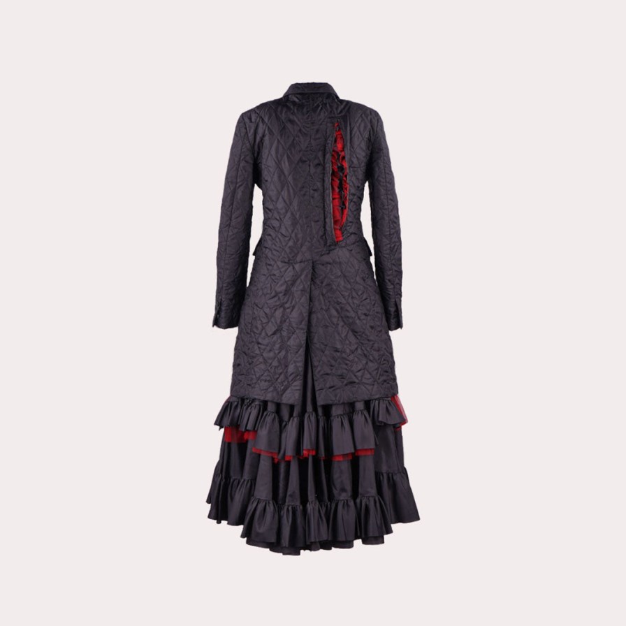 Clothing COMME DES GARCONS | Comme Des Garcons-Quilted Coat With Ruffled Design