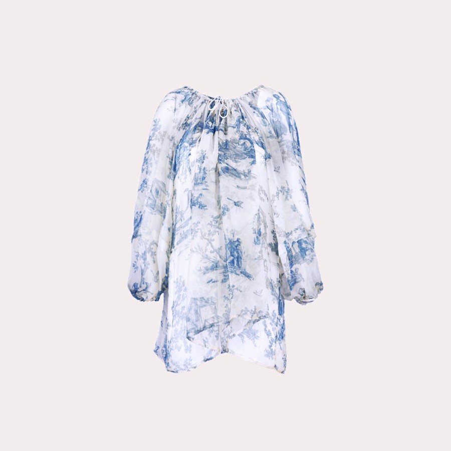 Clothing PHILOSOPHY DI L. SERAFINI | Philosophy Di L. Serafini-Long Sleeve Sheer Floral Top