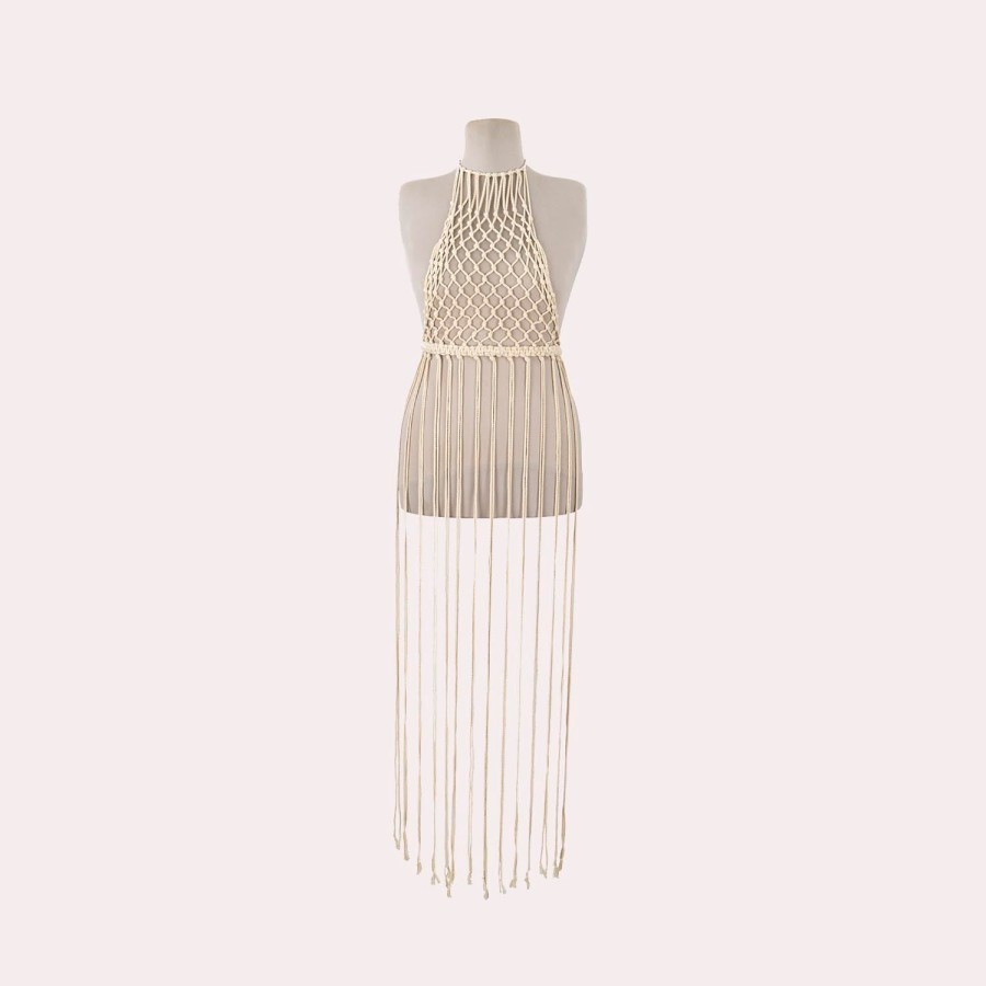 Clothing JIL SANDER | Jil Sander-Macrame Halterneck Cotton Top