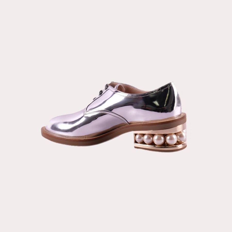 Shoes NICHOLAS KIRKWOOD | Nicholas Kirkwood-Silver Casati Pearl 35 Derby Shoes