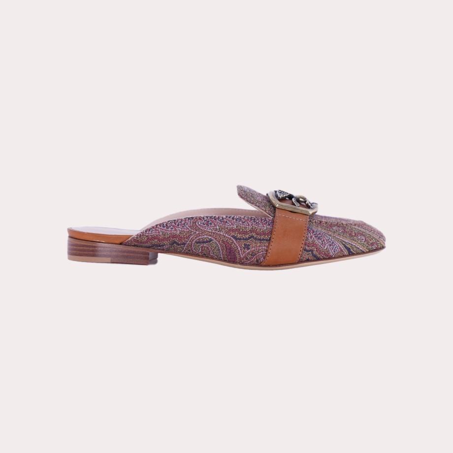 Shoes ETRO | Etro-Paisley Print Mules With Pegaso Buckle